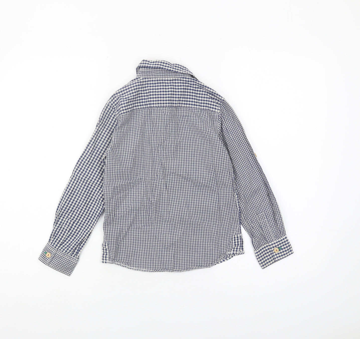 Joules Boys Blue Check Button-Up Shirt Size 7 Years