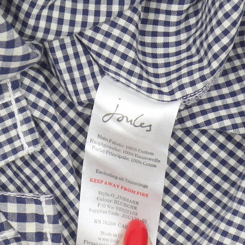 Joules Boys Blue Check Button-Up Shirt Size 7 Years