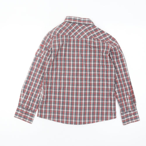 Geox Boys Red Plaid Button-Up Shirt, 8 Years, Casual