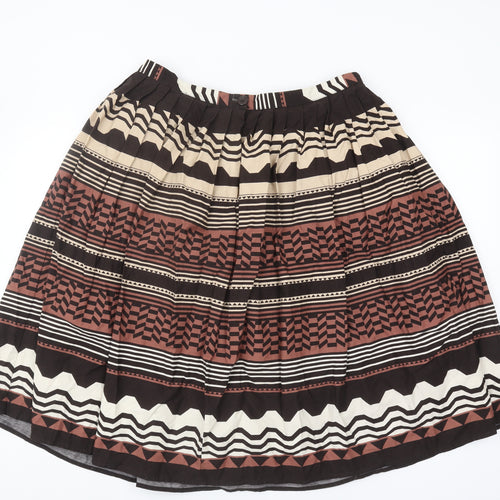 H&M Women's Multicoloured Midi Pleated Skirt, Size 14