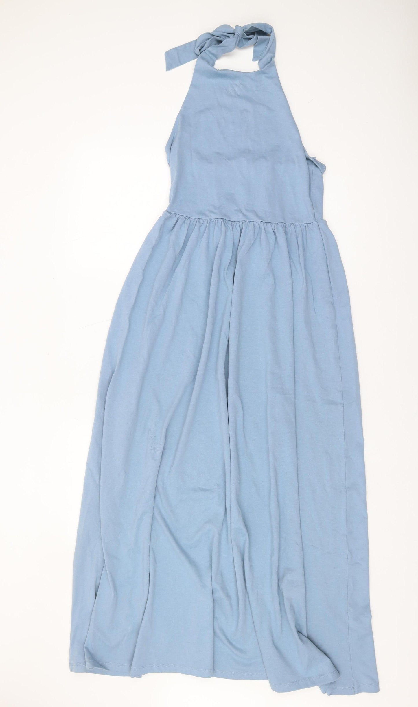 ASOS DESIGN Women's Blue Halter Maxi Dress Size 8