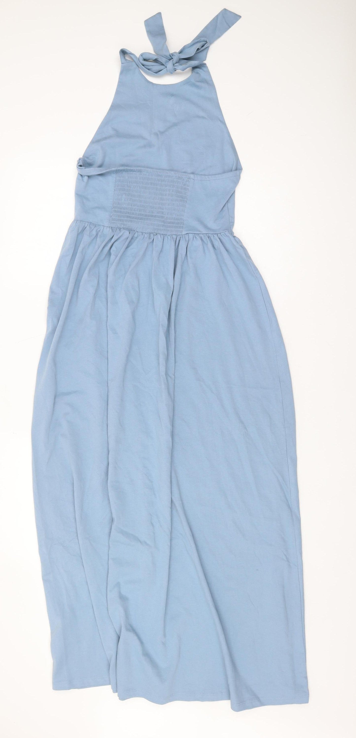 ASOS DESIGN Women's Blue Halter Maxi Dress Size 8