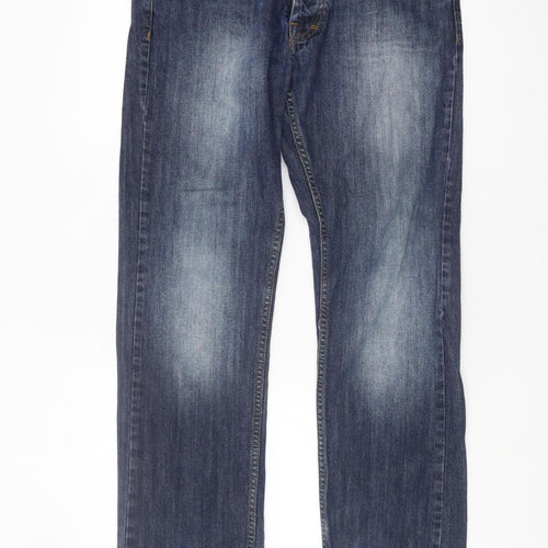 Officers Club Men's Blue Straight Jeans 32 Regular