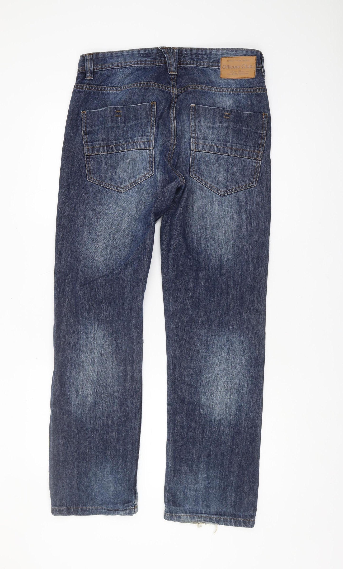 Officers Club Men's Blue Straight Jeans 32 Regular
