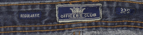 Officers Club Men's Blue Straight Jeans 32 Regular