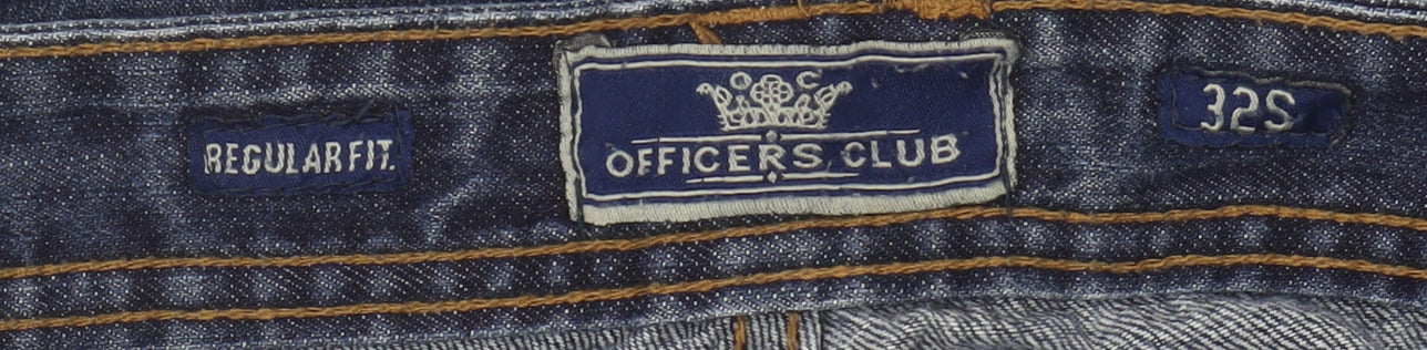 Officers Club Men's Blue Straight Jeans 32 Regular