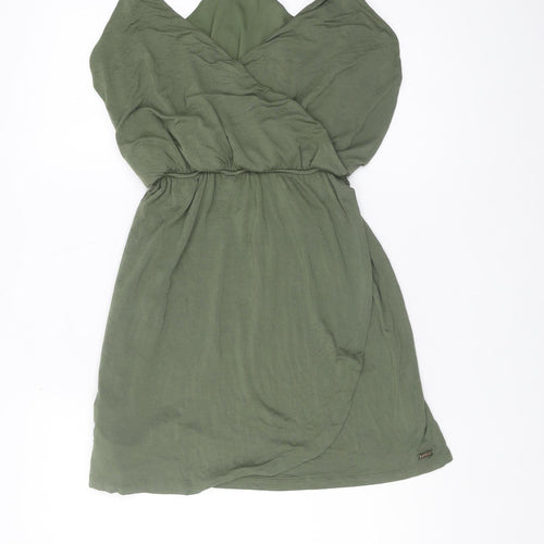 Guess Women's Green V-Neck Dress Size 10
