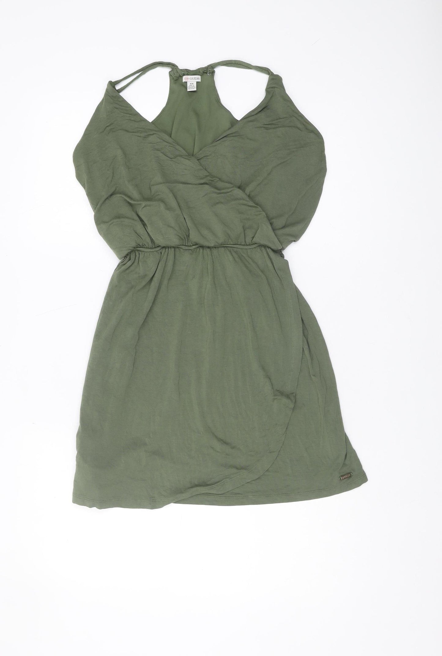 Guess Women's Green V-Neck Dress Size 10