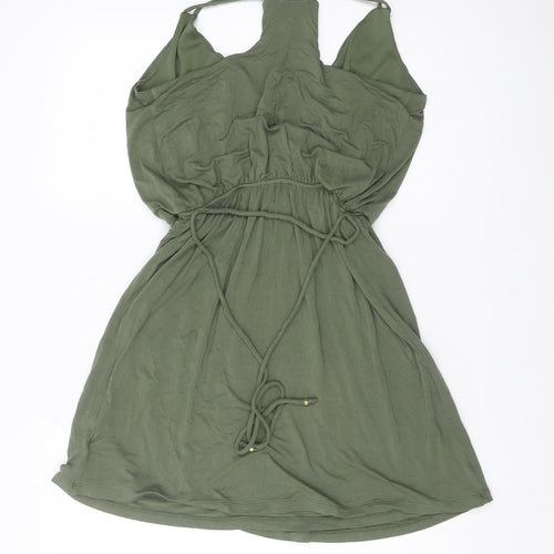 Guess Women's Green V-Neck Dress Size 10