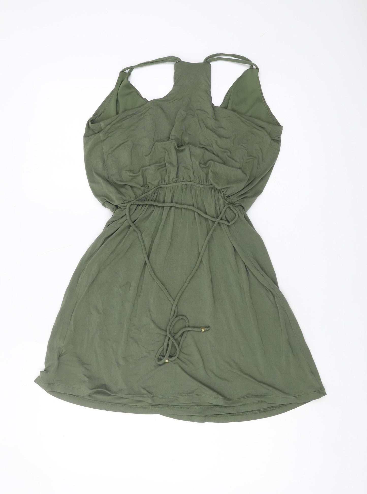 Guess Women's Green V-Neck Dress Size 10