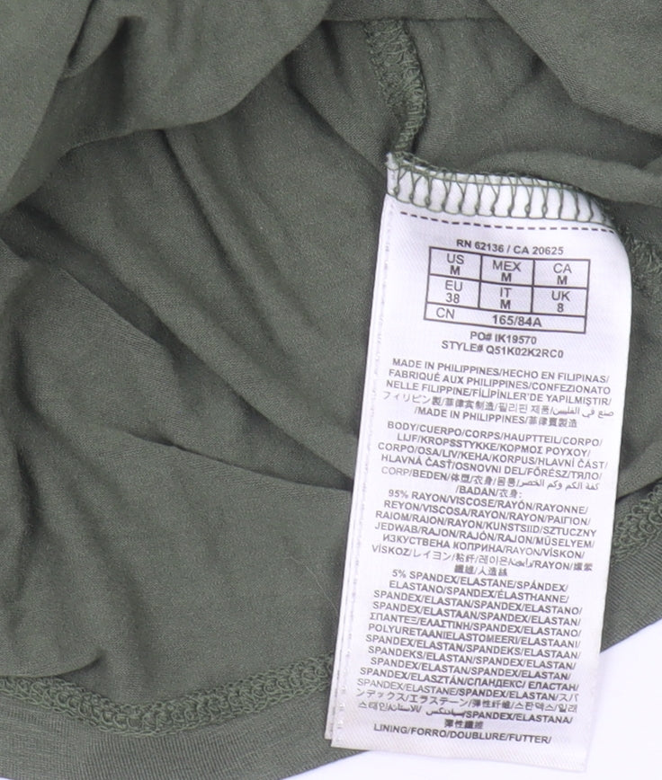 Guess Women's Green V-Neck Dress Size 10