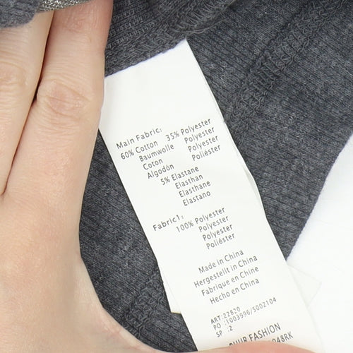 Yest Women's Grey Button-Up Long Sleeve Top Size 12