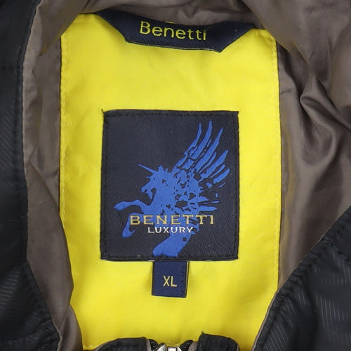 Benetti Men's XL Blue Puffer Jacket - Casual Style