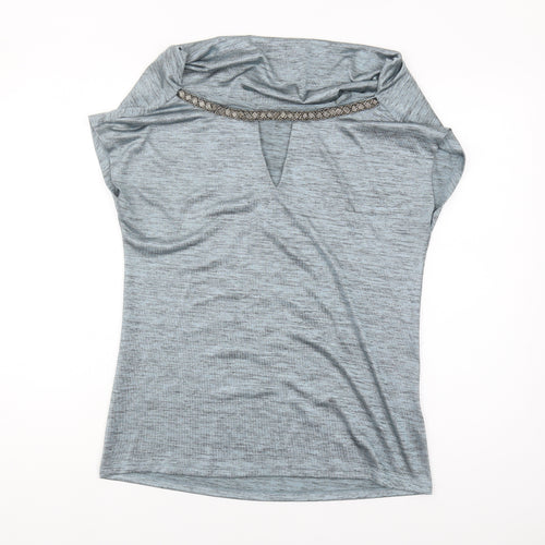 Next Women's Grey Cowl Neck Top Size 12