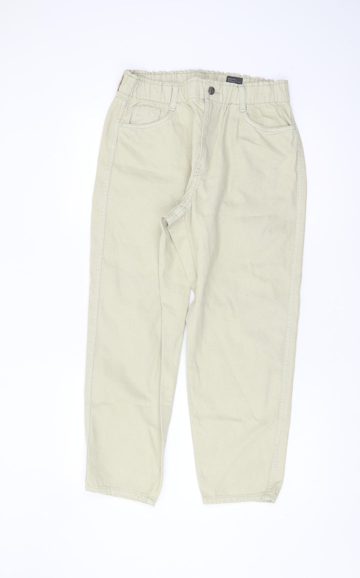 H&M Women's Beige Jeans, Size 14, 5-Pocket Design