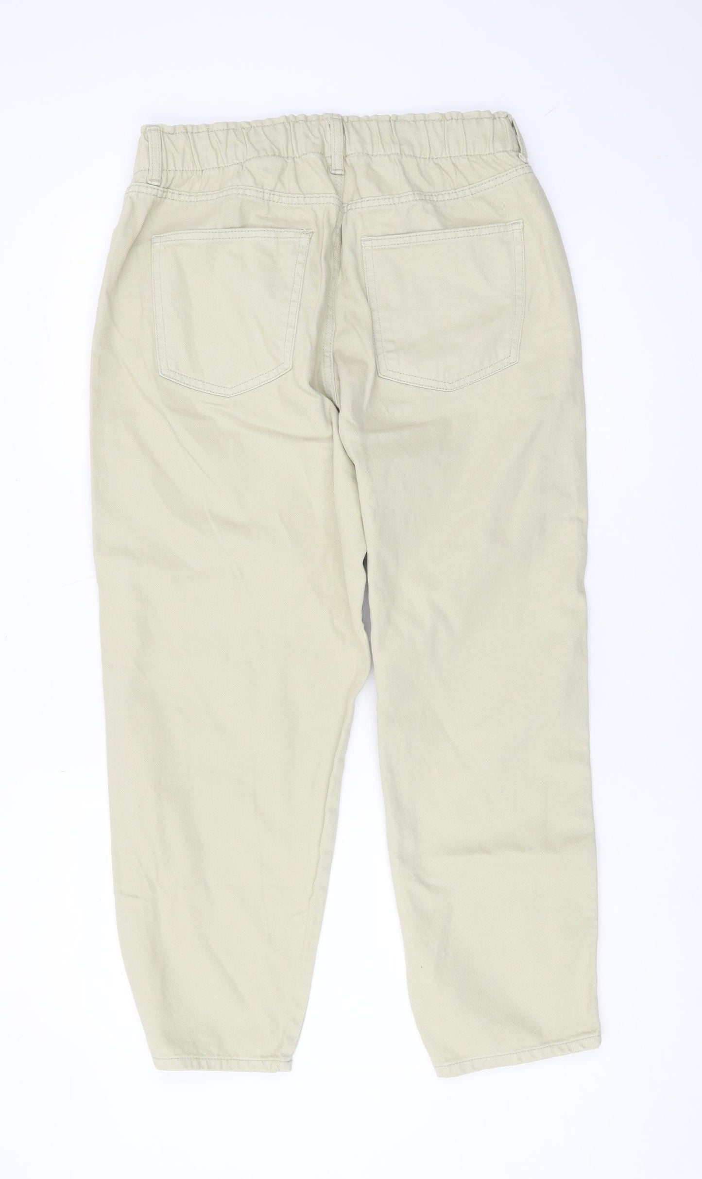 H&M Women's Beige Jeans, Size 14, 5-Pocket Design