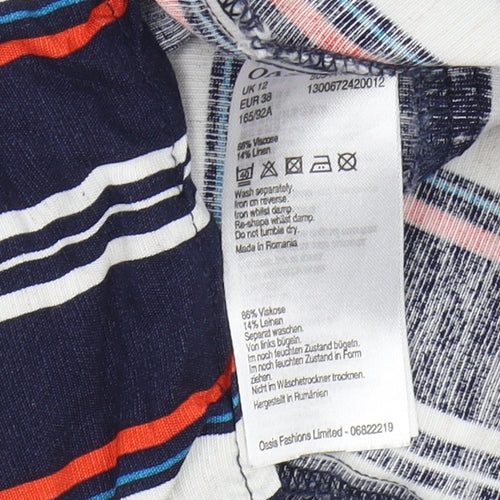 Oasis Women's Striped Shirt Dress - Multicoloured, Size 12