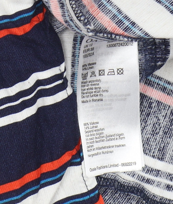 Oasis Women's Striped Shirt Dress - Multicoloured, Size 12