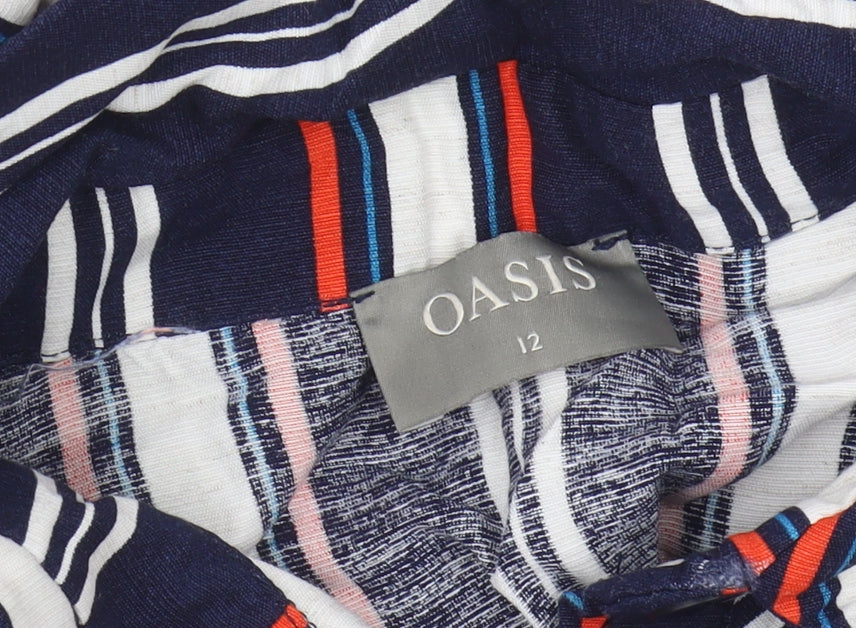 Oasis Women's Striped Shirt Dress - Multicoloured, Size 12