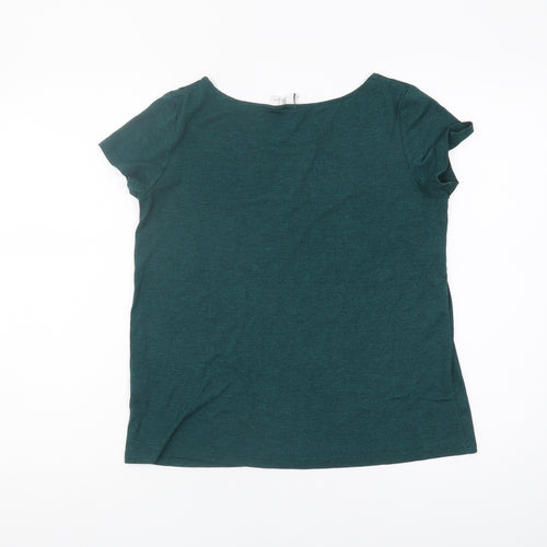 H&M Women's Green XS Basic T-Shirt, Casual Round Neck
