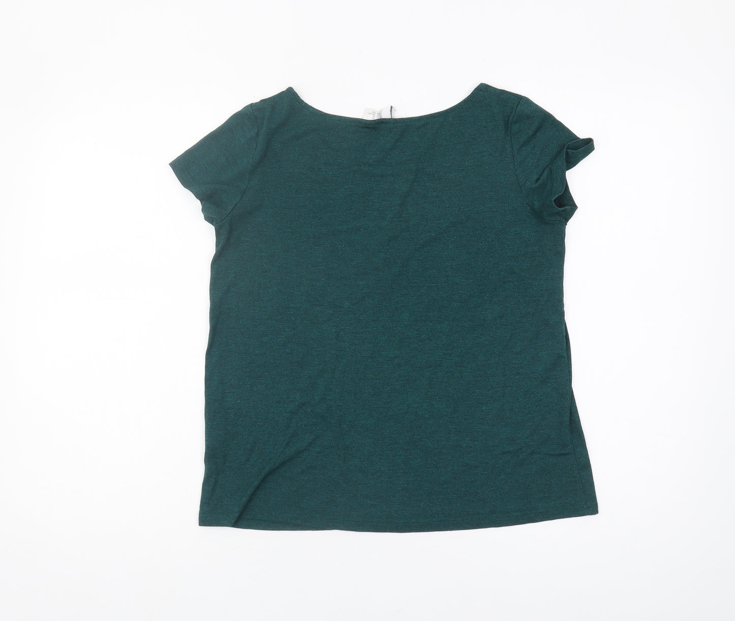H&M Women's Green XS Basic T-Shirt, Casual Round Neck