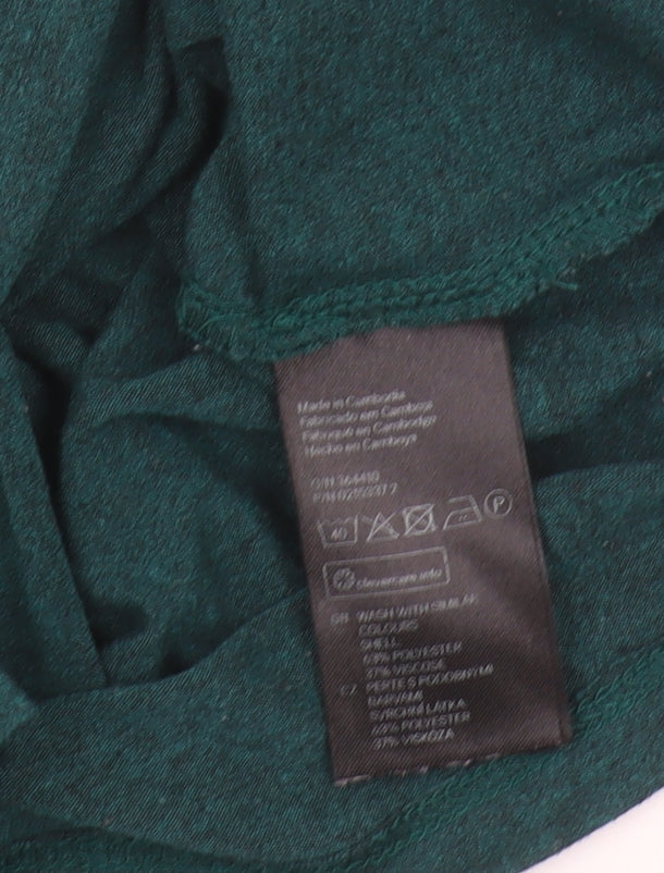 H&M Women's Green XS Basic T-Shirt, Casual Round Neck