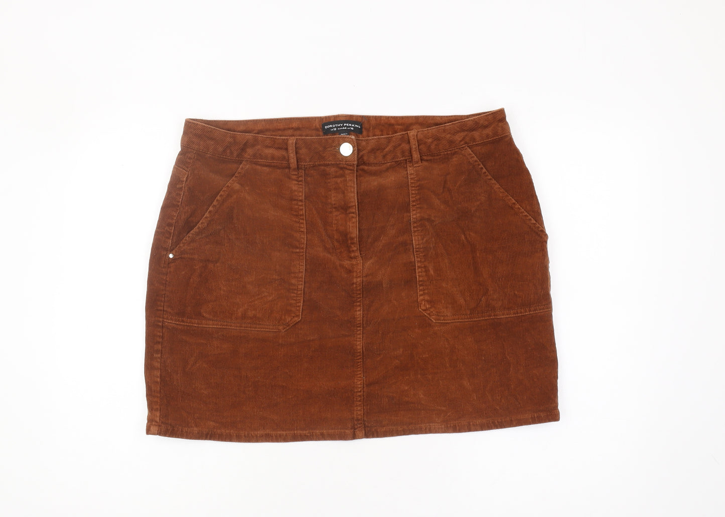 Dorothy Perkins Women's Brown Corduroy Skirt, Size 16