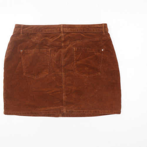 Dorothy Perkins Women's Brown Corduroy Skirt, Size 16