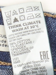 Marks and Spencer Women's Blue Denim Shorts, Size 12, Casual