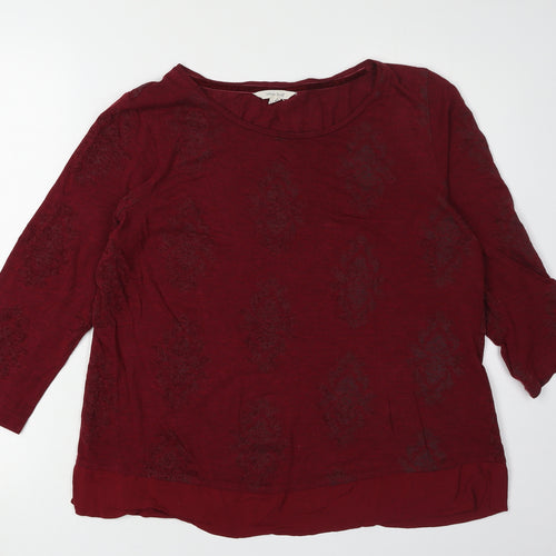 White Stuff Women's Red 3/4 Sleeve Top - Size 16
