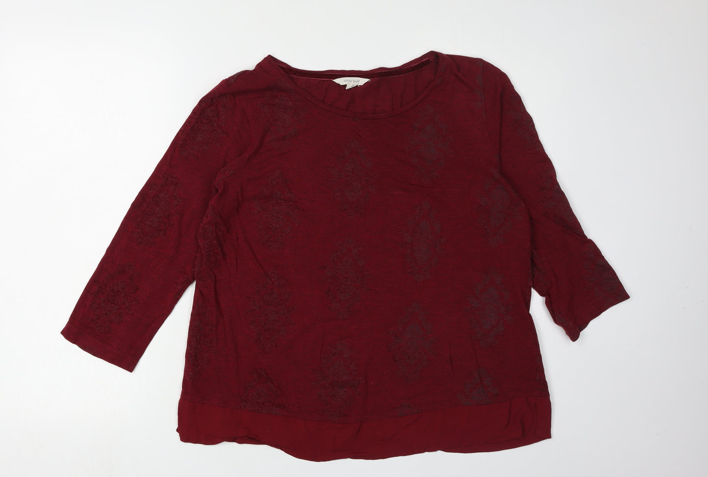 White Stuff Women's Red 3/4 Sleeve Top - Size 16