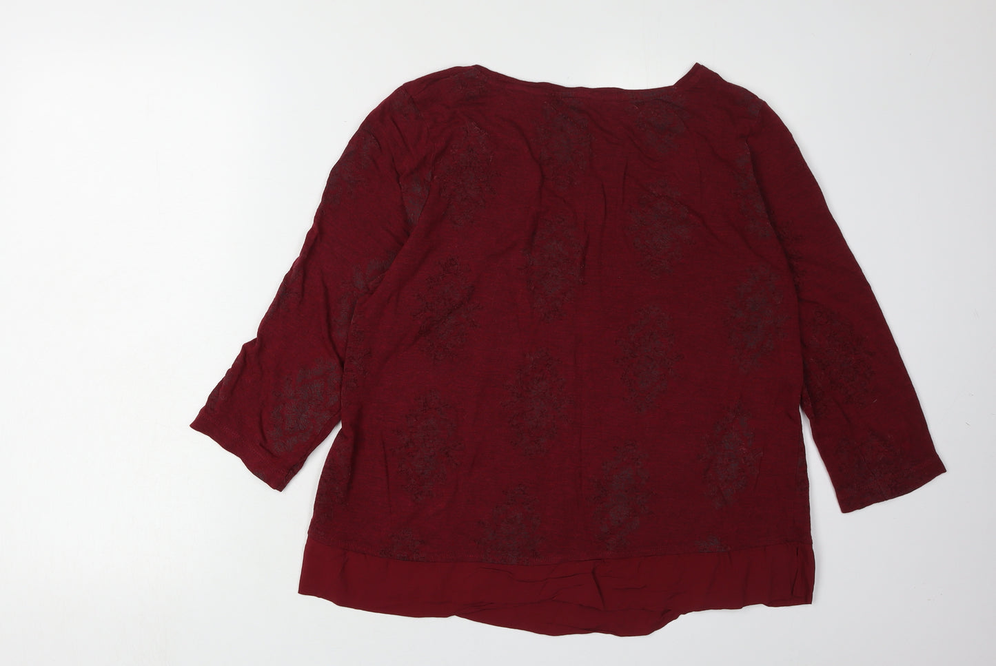 White Stuff Women's Red 3/4 Sleeve Top - Size 16
