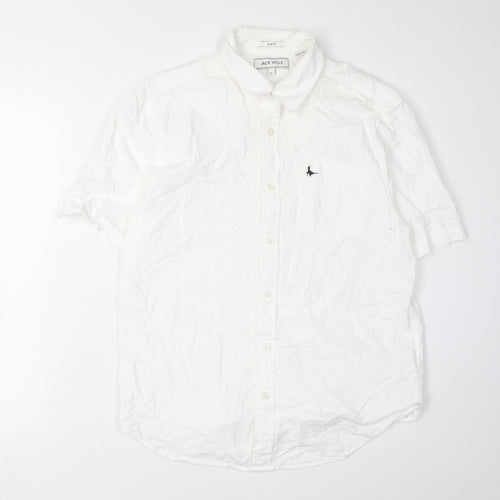 Jack Wills Men's White Shirt M Short Sleeve Casual
