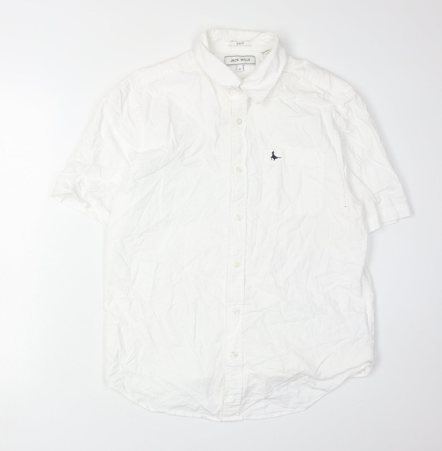 Jack Wills Men's White Shirt M Short Sleeve Casual