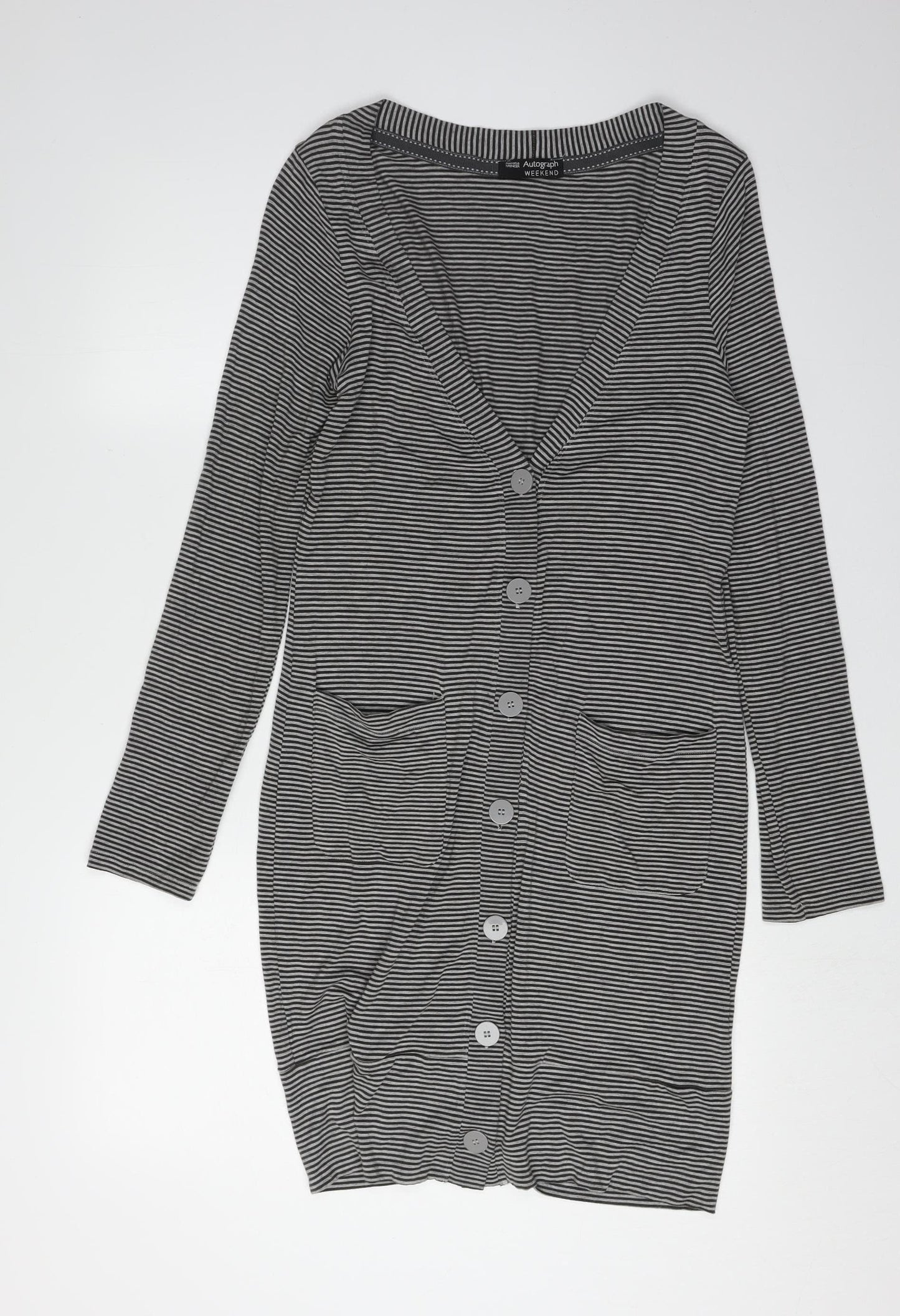 Marks and Spencer Women's Black V-Neck Cardigan Size 10