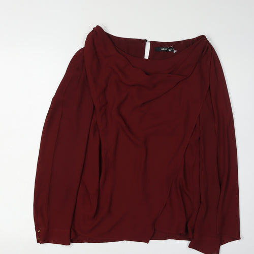 Oasis Women's Red Cowl Neck Blouse Size 10