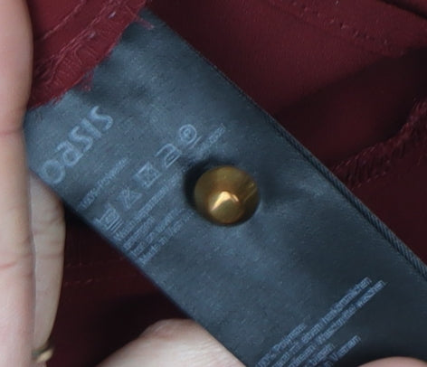 Oasis Women's Red Cowl Neck Blouse Size 10