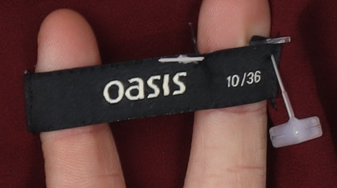 Oasis Women's Red Cowl Neck Blouse Size 10