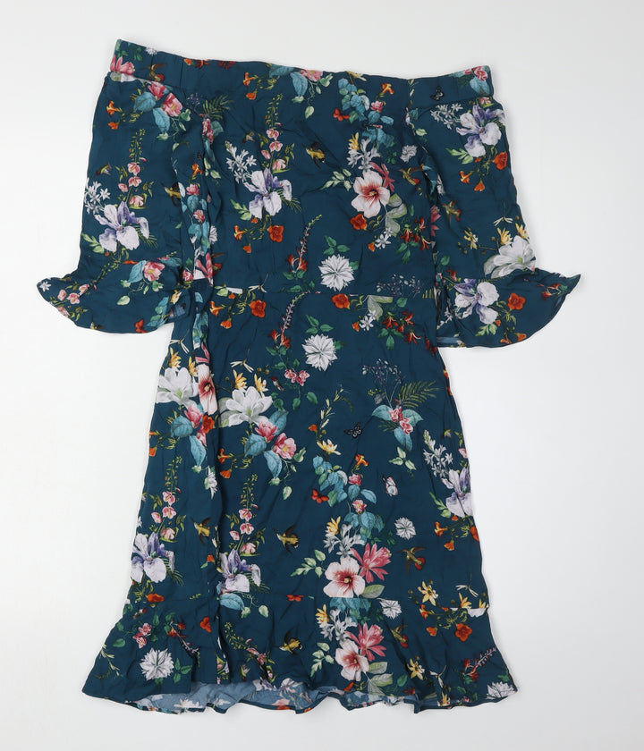 Oasis Women's Multicoloured Floral Dress Size 8