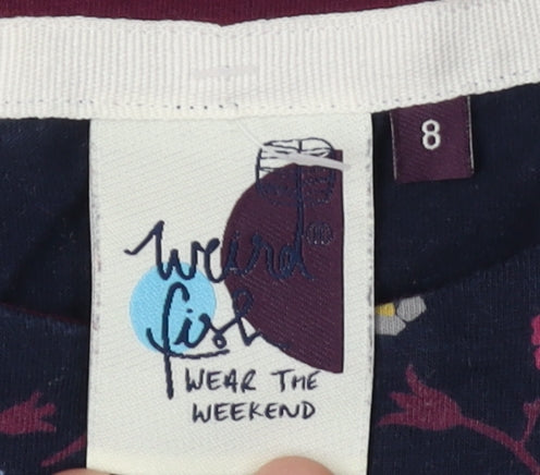 Weird Fish Women's Multicoloured Floral Jersey Dress Size 8