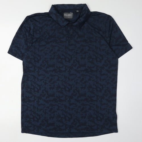 Lyle & Scott Men's Blue Camo Polo Shirt XL