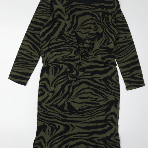 Roman Women's Green Animal Print Pencil Dress 14