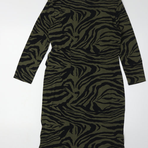 Roman Women's Green Animal Print Pencil Dress 14