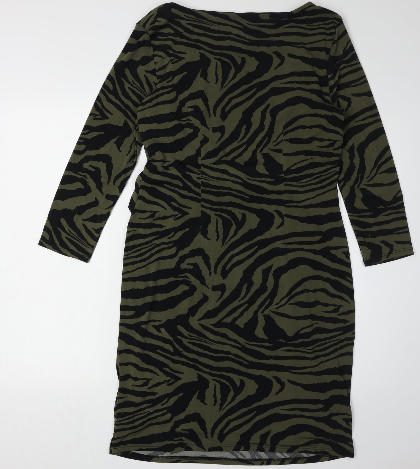 Roman Women's Green Animal Print Pencil Dress 14