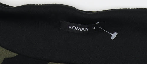 Roman Women's Green Animal Print Pencil Dress 14