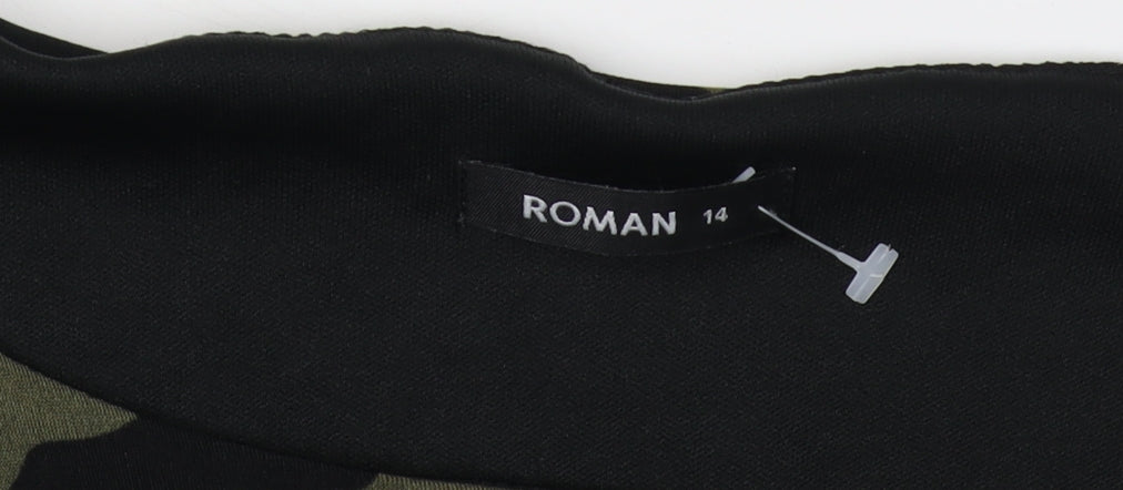 Roman Women's Green Animal Print Pencil Dress 14