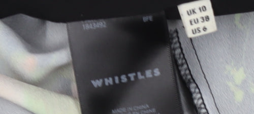 Whistles Women's Black Floral Blouse UK 10 V-Neck