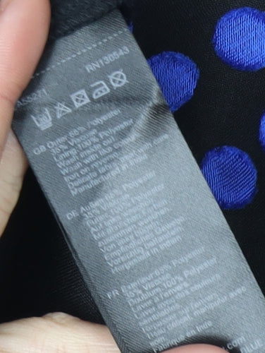 Long Tall Sally Polka Dot Dress Women Black Blue Size 14