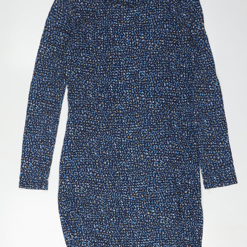 Jigsaw Women's Blue Geometric Long Sleeve Dress