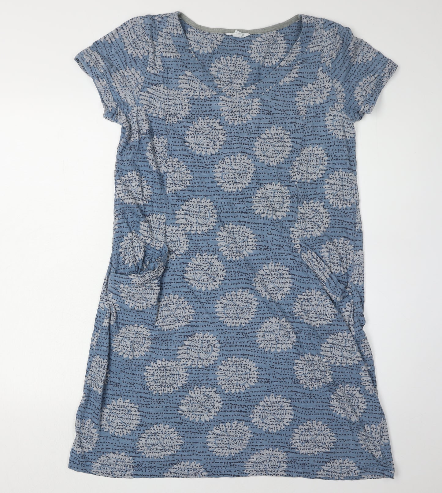 White Stuff Women's Blue Floral Dress Size 14 Casual
